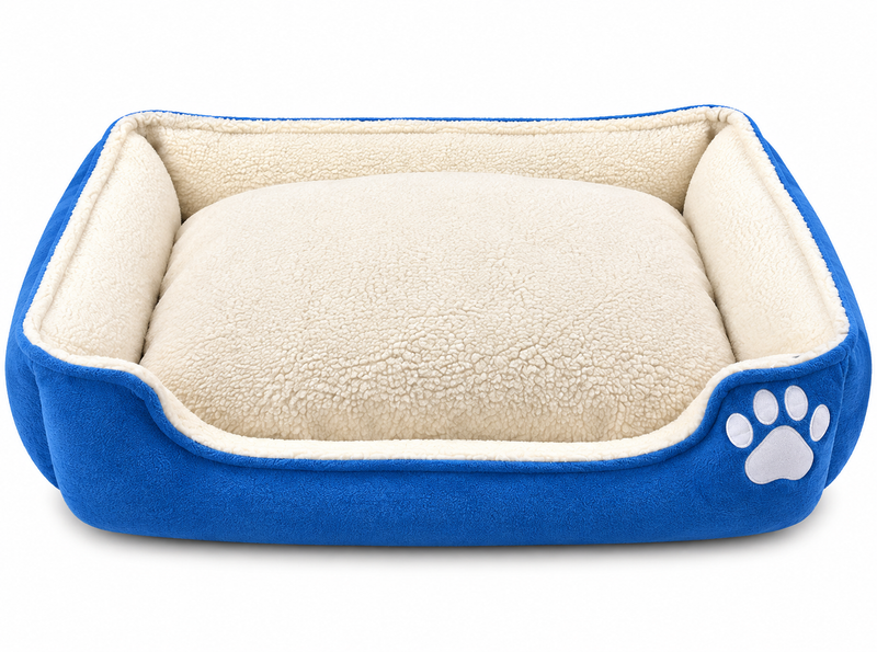 Cozy Paw Fleece Bed – Blue 🐾