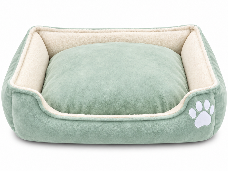 Cozy Paw Fleece Bed – Mint 🐾